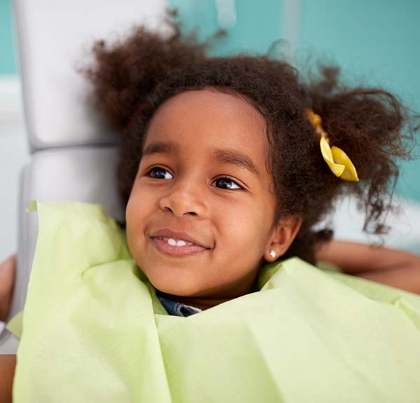 happy girl at the dentist