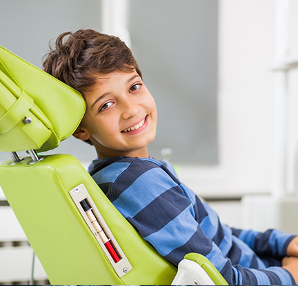 happy teen at the dentist